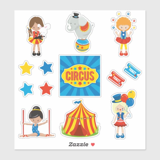 Sticker Circus Girls (Feuille)