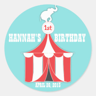 Sticker Circus Tent & Elephant Anniversaire de enf