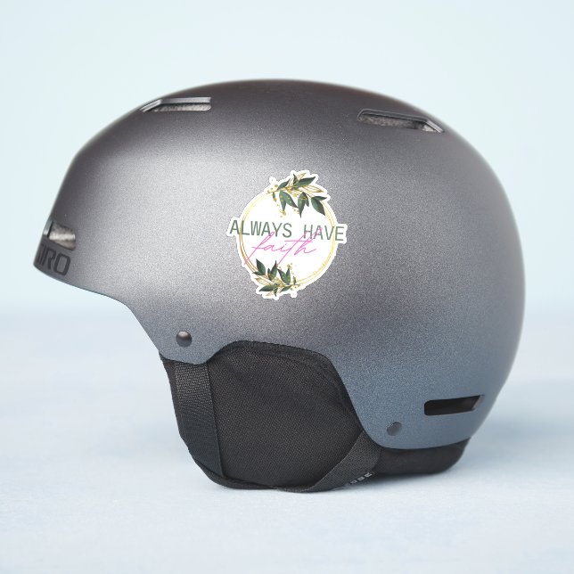 Sticker Citation Always Have Faith Avec Un Design Floral (Côté casque)