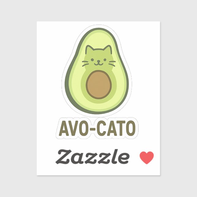 Sticker Citation amusante disant Avo Cato Humour Cat Avoca (Feuille)