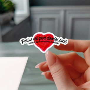 Sticker Citation Artistique Cœur Inspirante en Latin Ancie