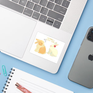 Sticker Citation d'amour mignonne Bunny Couple - "Chéri, j