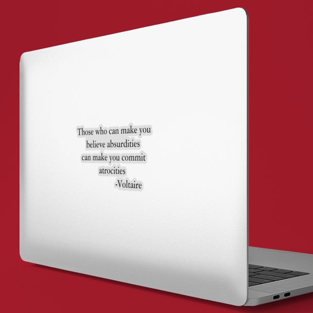 Sticker Citation d'avertissement Voltaire (Créateur téléchargé)