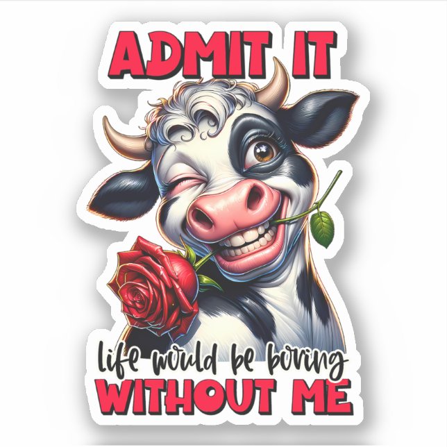 Sticker Citation De Vache Drôle (Devant)