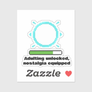 Sticker Citation drôle d'adulte joueur   Niveau Rétro Débl