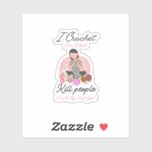 Sticker Citation drôle de crochet pour amateur de fil