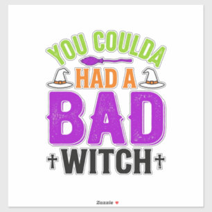 Sticker Citation drôle de sorcière méchante Halloween Desi