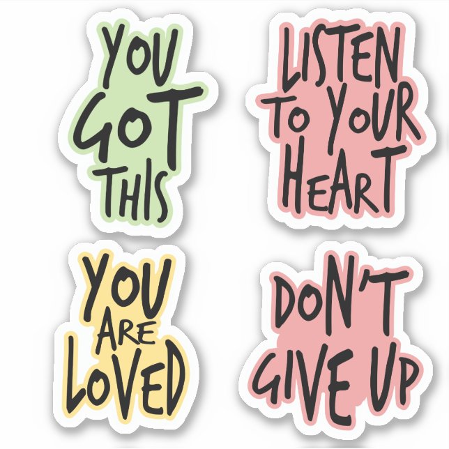 STICKER CITATION INSPIRATIONNELLE COLORÉE (Devant)