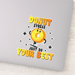 Sticker Citation motivante drôle de donut rétro
