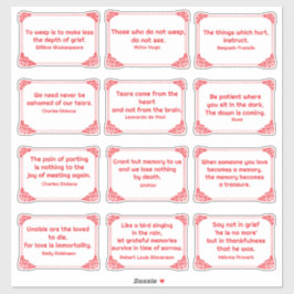Sticker Citations de douleur dans le coin Rose Cadre rouge