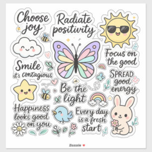 Sticker Citations Motivationnelles mignonnes et caractères