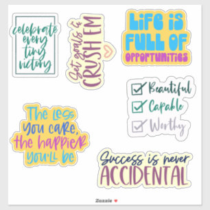 Sticker Citations Motivationnelles Pack d'autocollants Cou
