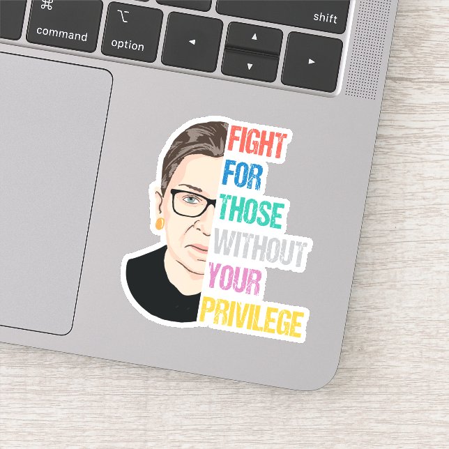 Sticker Citations RBG, Combattez Pour Ceux Qui N'Ont Pas V (Détail)