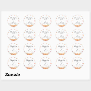 Sticker Citrouille Aquarelle Classic Rond Merci
