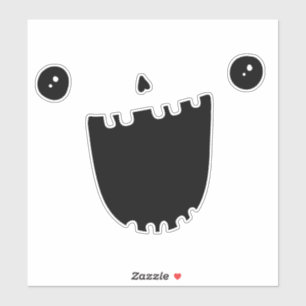 Sticker Citrouille Carpe Visage Halloween drôle Sourire