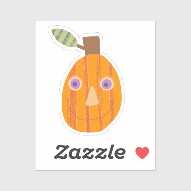 Sticker Citrouille convivial (Feuille)
