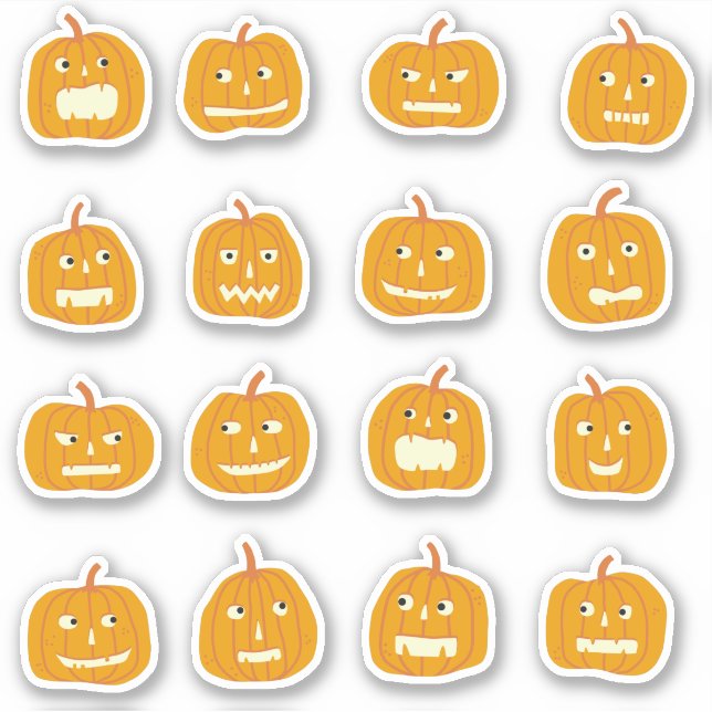Sticker Citrouille d’Halloween Jack O’Lantern (Devant)