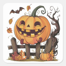 Sticker Citrouille de fête d'Halloween