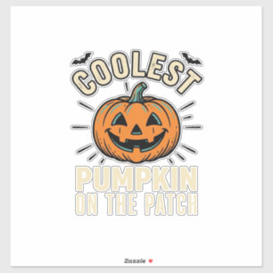 Sticker Citrouille d'Halloween la plus cool du jardin Vint