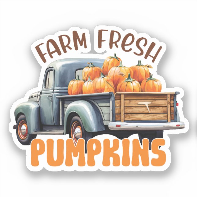 Sticker Citrouille frais de ferme (Recto)