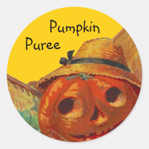 Sticker Citrouille Harvest Home Canning Jar Circle
