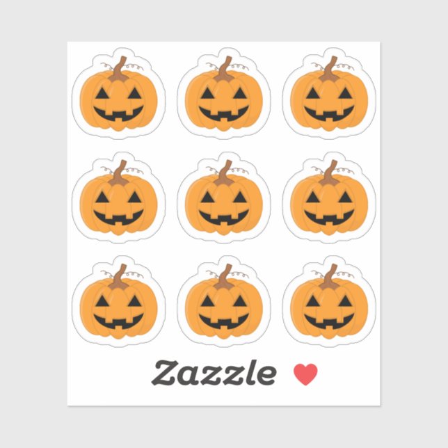 Sticker Citrouille Jack O'Lantern Planificateur Bujo Hallo (Feuille)