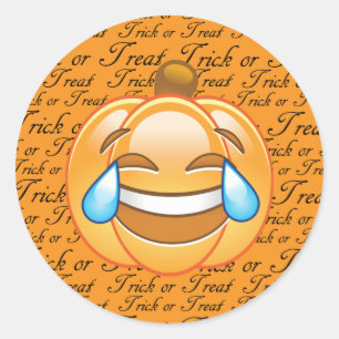 Sticker Citrouille riant Emoji Trick ou Treat