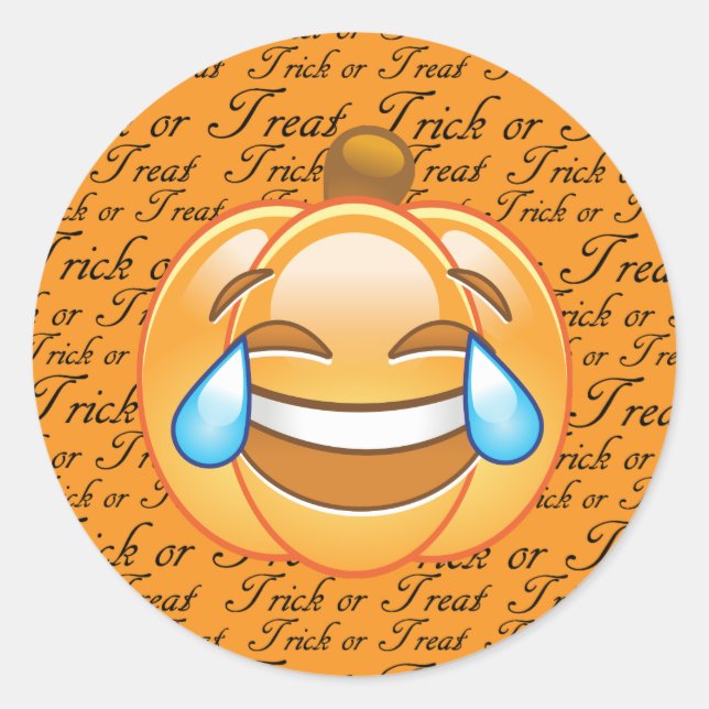 Sticker Citrouille riant Emoji Trick ou Treat (Devant)