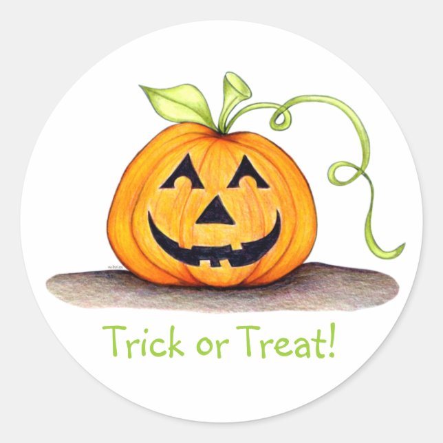 Sticker Citrouille "Trick or Treat" (Devant)