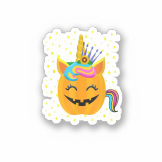 Sticker Citrouille Unicorn Halloween Citrouille Girls Hall