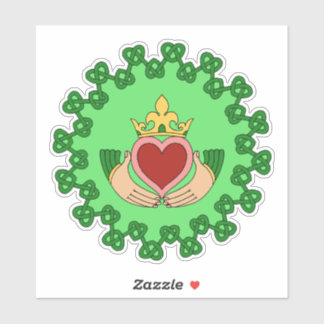 Sticker Claddagh et Green Knotwork
