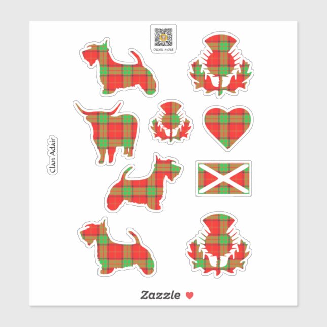 Sticker Clan Adair Tartan (Feuille)