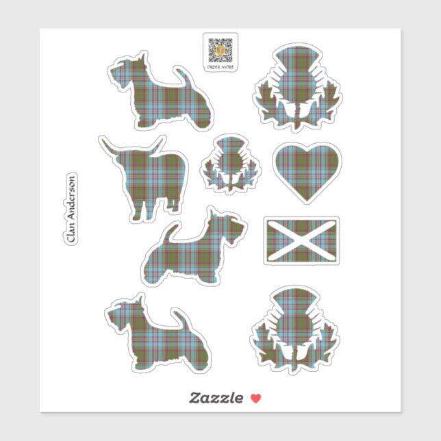 Sticker Clan Anderson Tartan (Feuille)
