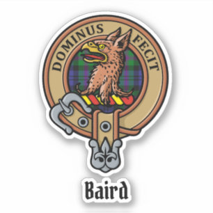 Sticker Clan Baird Crest sur Tartan