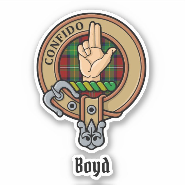 Sticker Clan Boyd Crest sur Tartan (Devant)