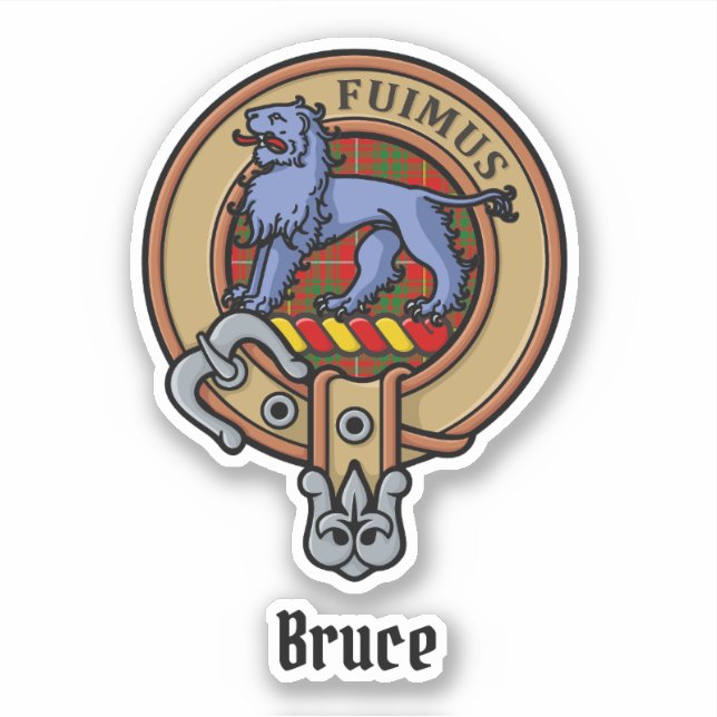 Sticker Clan Bruce Crest sur Tartan (Devant)