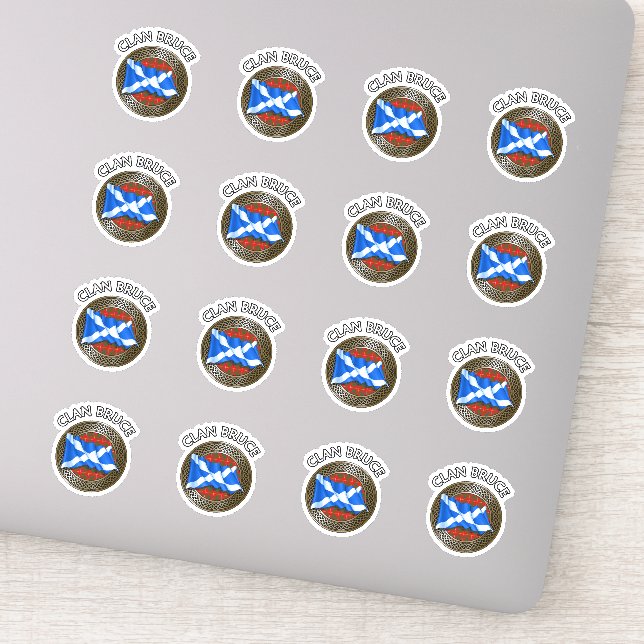 Sticker Clan Bruce Tartan Knot & Flag (Détail)
