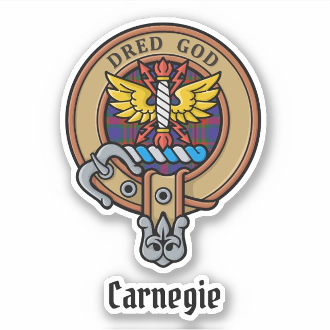 Sticker Clan Carnegie Crest sur Tartan (Devant)
