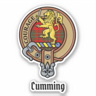 Sticker Clan Cumming Crest sur Tartan