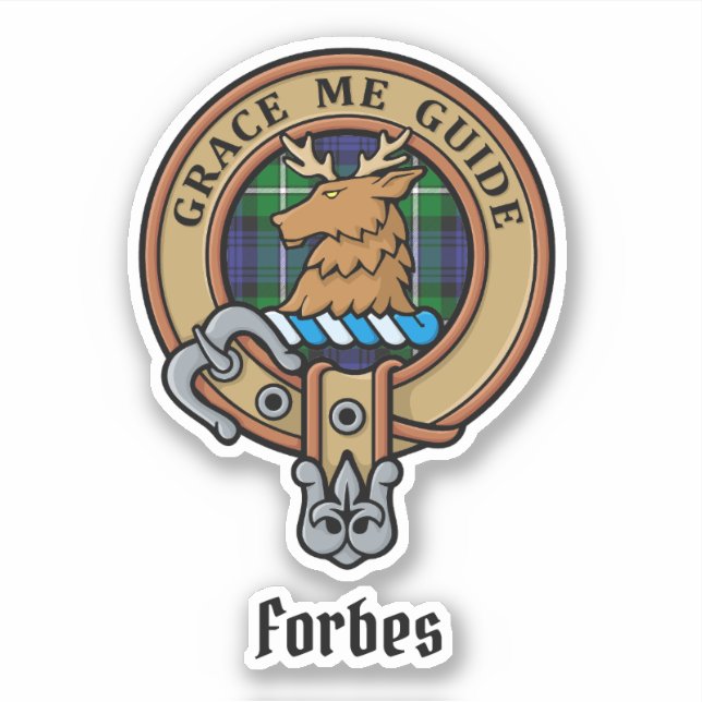 Sticker Clan Forbes Crest sur Tartan (Devant)
