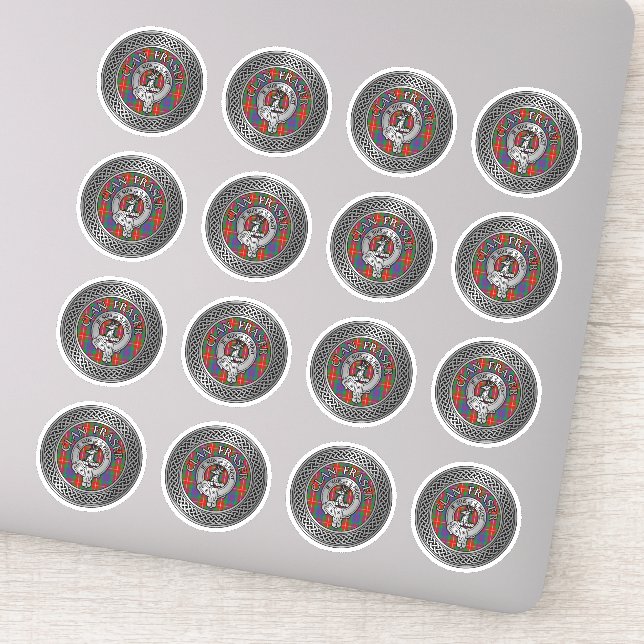 Sticker Clan Fraser Crest & Tartan Knot (Détail)