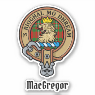 Sticker Clan Gregor Crest sur l'autocollant Tartan