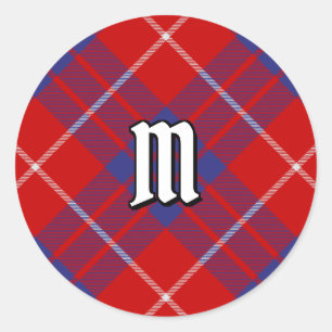 Sticker Clan Hamilton Red Tartan Classic Round