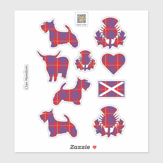 Sticker Clan Hamilton Tartan (Feuille)
