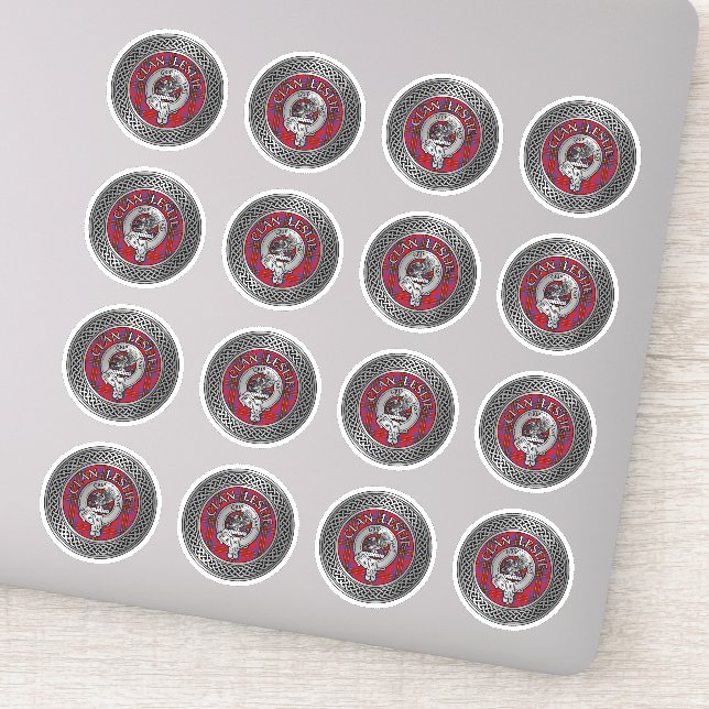 Sticker Clan Leslie Crest & Tartan Knot (Détail)