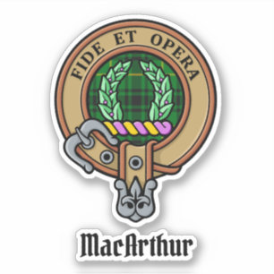 Sticker Clan MacArthur Crest sur Tartan