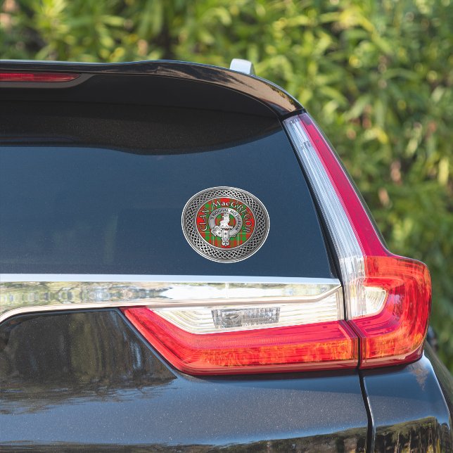 Sticker Clan MacGregor Crest et Tartan Knot (Côté voiture)