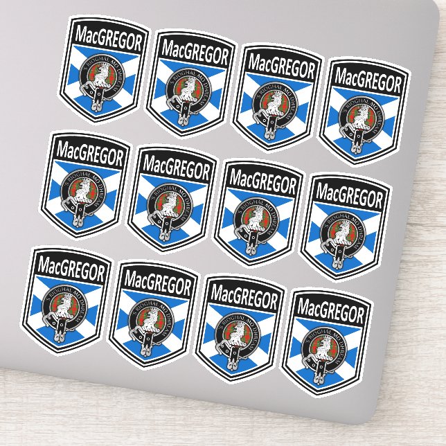 Sticker Clan MacGregor Crest & Tartan Saltire (Détail)