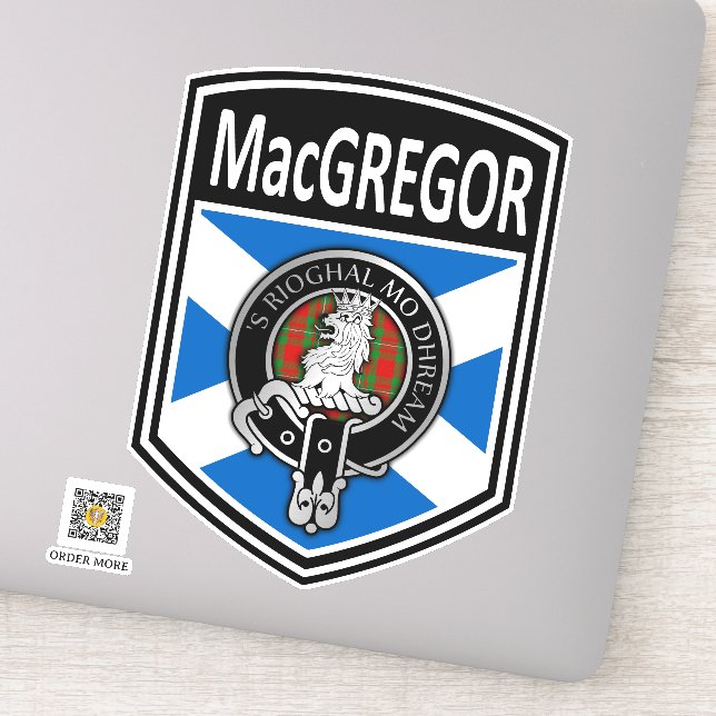 Sticker Clan MacGregor Crest & Tartan Saltire (Détail)