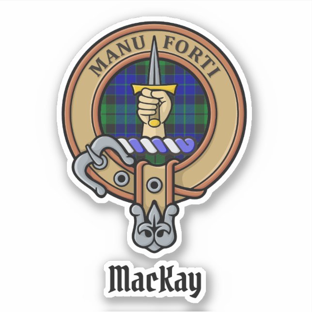 Sticker Clan MacKay Crest sur Tartan (Devant)